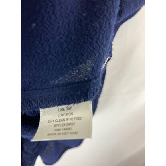 Monteau Scallop Lace Navy Blouse Size Small - Picture 4 of 6